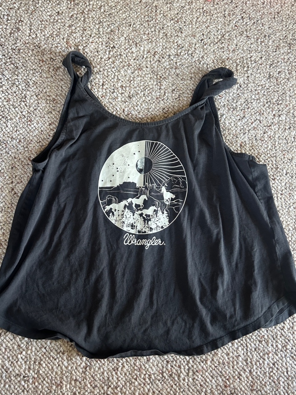 Wrangler Black Tank with White Scenic Circle Graphic